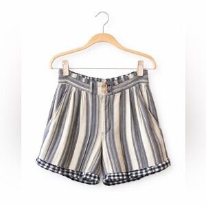 Anthropologie Pilcro Everyday Paperbag Cotton Gauze Striped Shorts Size 25